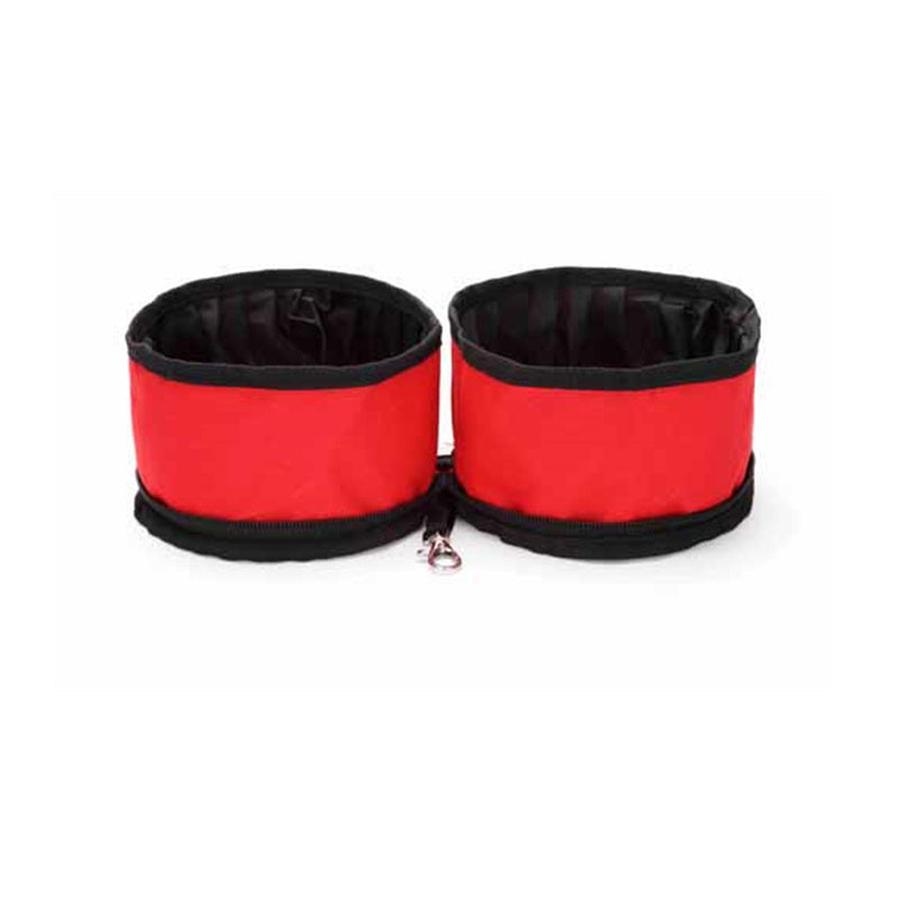 JMT-818314 Portable Folding Double Pet Bowl - Waterproof Oxford Cloth, Travel-Friendly Design, Compact Storage