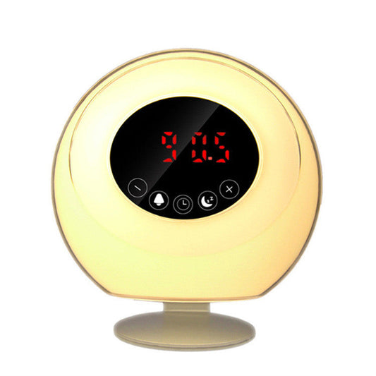 JMT-818634 LED Color Changing Bedside Lamp with Music Wake-Up Feature, Touch Switch, White Light, Battery Powered