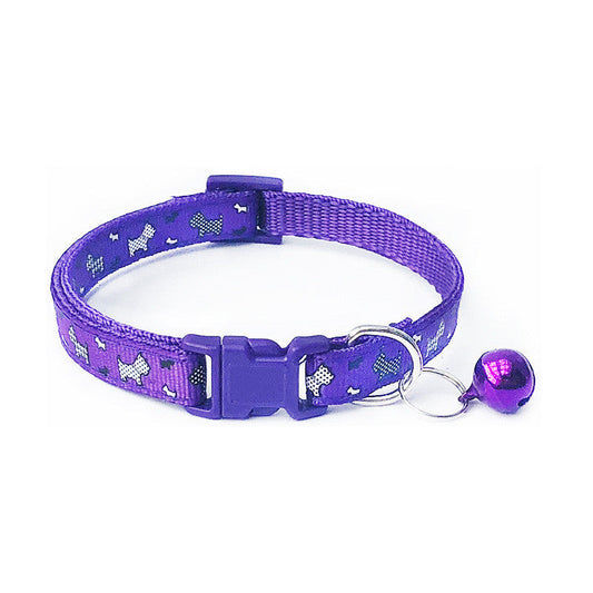 JMT-818954 Cartoon Pattern Adjustable Dog and Cat Collar - 1.0cm Width, 19-32cm Adjustable Range