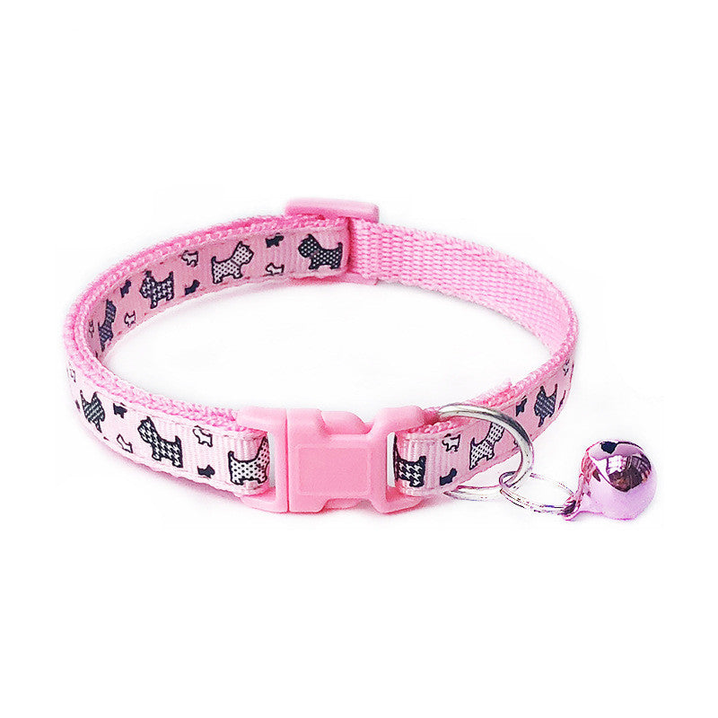 JMT-818954 Cartoon Pattern Adjustable Dog and Cat Collar - 1.0cm Width, 19-32cm Adjustable Range