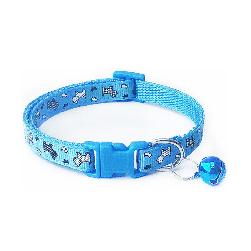 JMT-818954 Cartoon Pattern Adjustable Dog and Cat Collar - 1.0cm Width, 19-32cm Adjustable Range