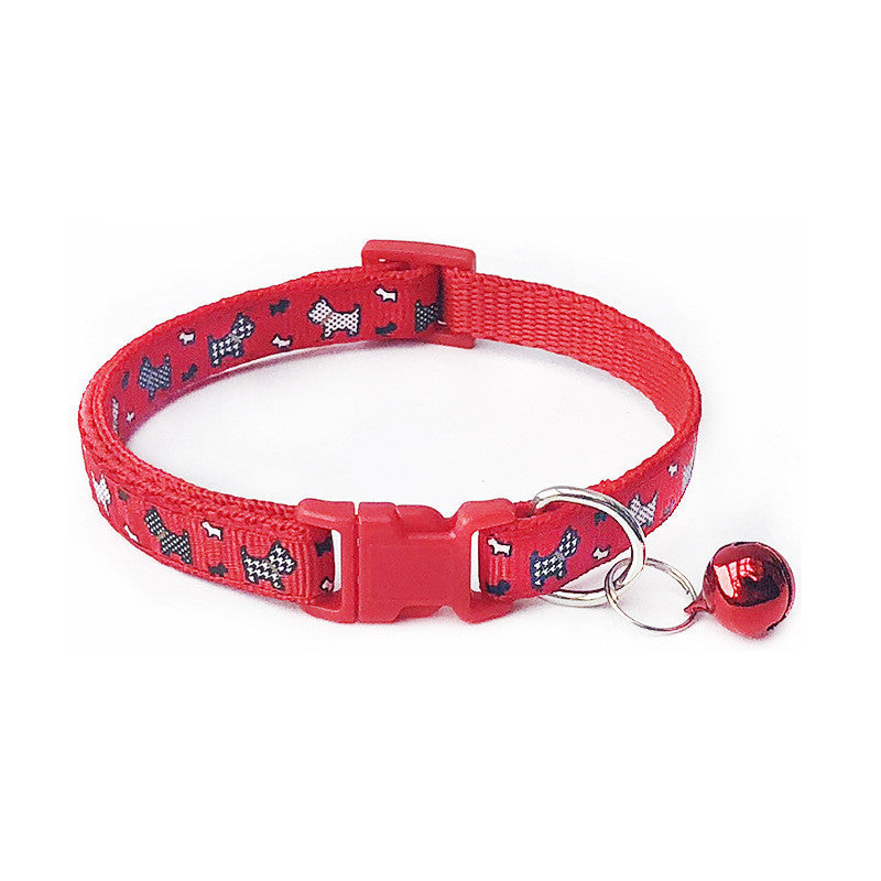 JMT-818954 Cartoon Pattern Adjustable Dog and Cat Collar - 1.0cm Width, 19-32cm Adjustable Range