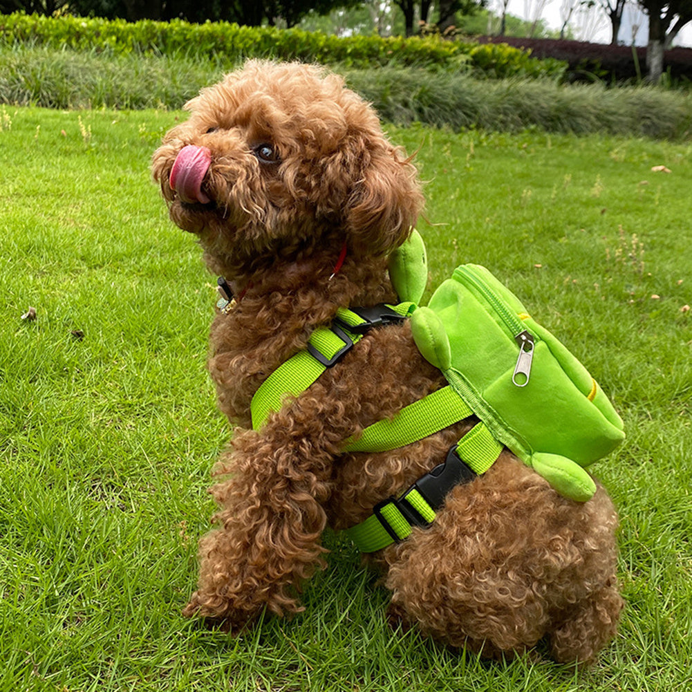 JMT-819274 Cartoon Turtle Shape Dog Backpack Harness with Metal Zipper and Large Capacity for Pets