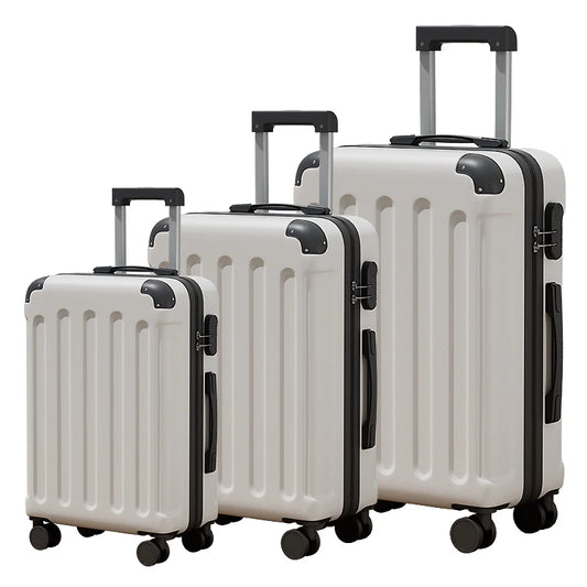 JMT-819338 20-Inch Cabin Suitcase Set with Removable Rims - 3-Piece Mini Rolling Luggage Set