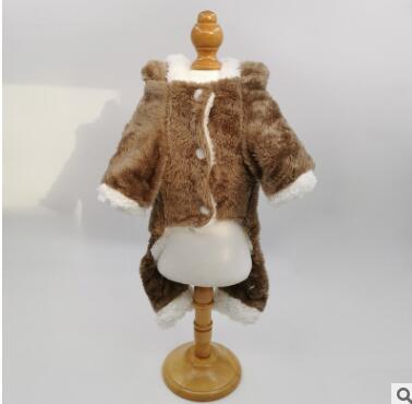JMT-819914 Winter Double-Layer Thick Coral Fleece Coat for Dogs - Casual Style, Various Sizes Available