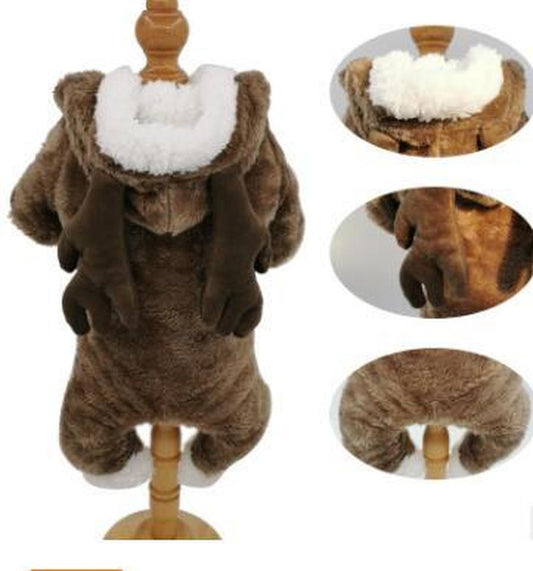 JMT-819914 Winter Double-Layer Thick Coral Fleece Coat for Dogs - Casual Style, Various Sizes Available