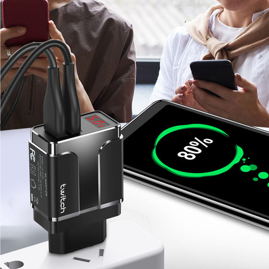 JMT-819978 Dual USB Smart Charger 10.5W for European and American Outlets, 2.4A Max Output