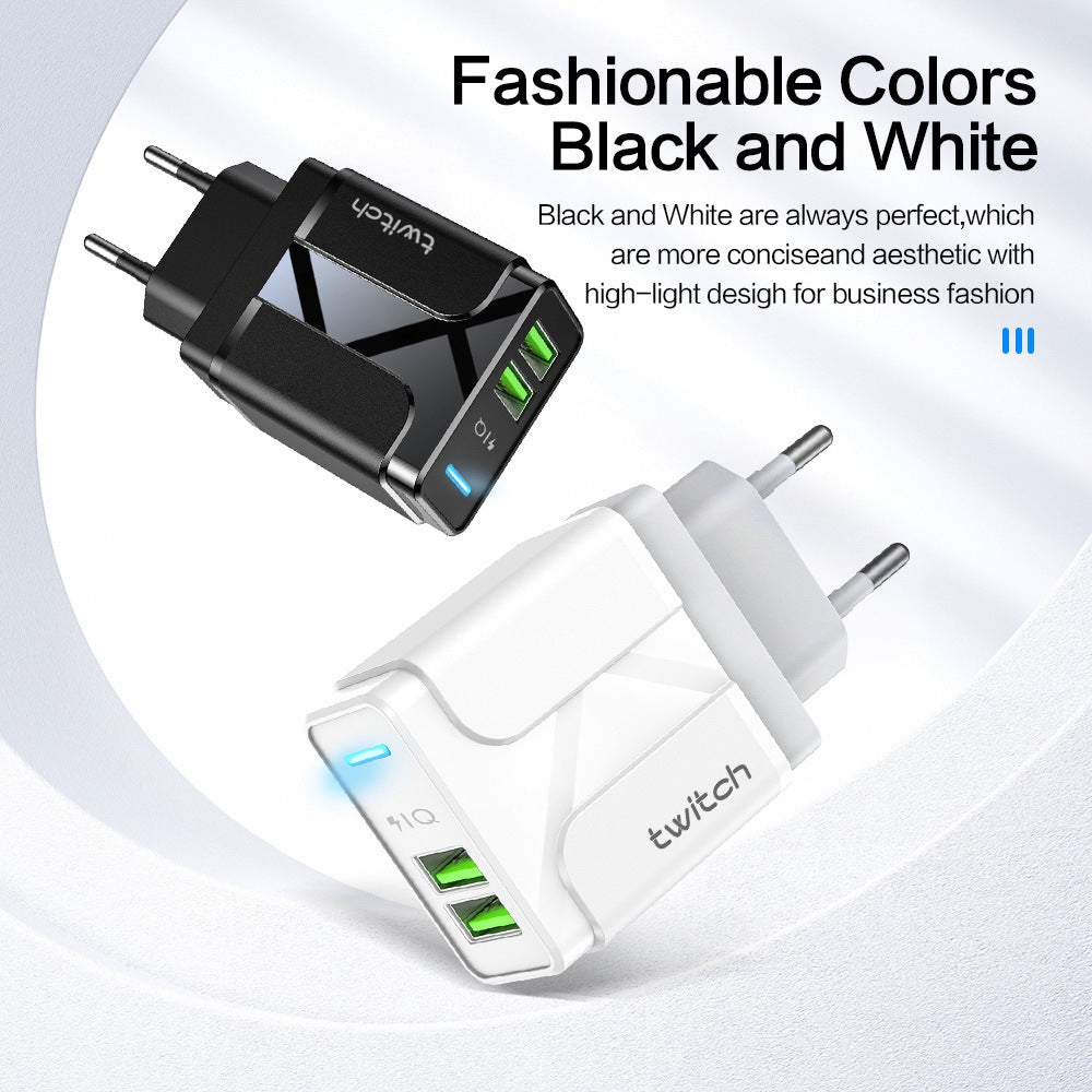 JMT-819978 Dual USB Smart Charger 10.5W for European and American Outlets, 2.4A Max Output