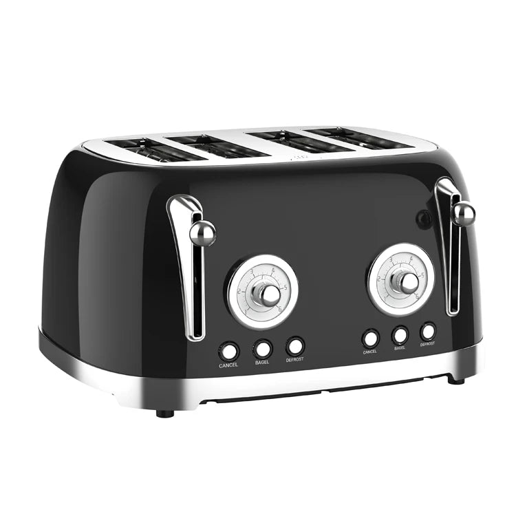 JMT-820106 Retro 4-Slice Electric Toaster with Dust Cover for Breakfast Bread Making