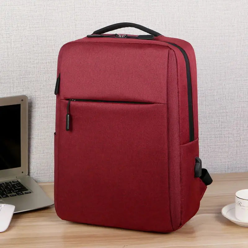 JMT-820618 Waterproof Oxford Polyester Laptop Backpack with USB Charging Port - Customisable Unisex Rucksack for Business Use