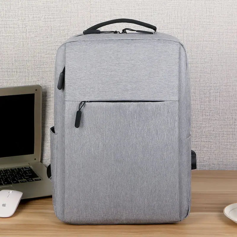 JMT-820618 Waterproof Oxford Polyester Laptop Backpack with USB Charging Port - Customisable Unisex Rucksack for Business Use