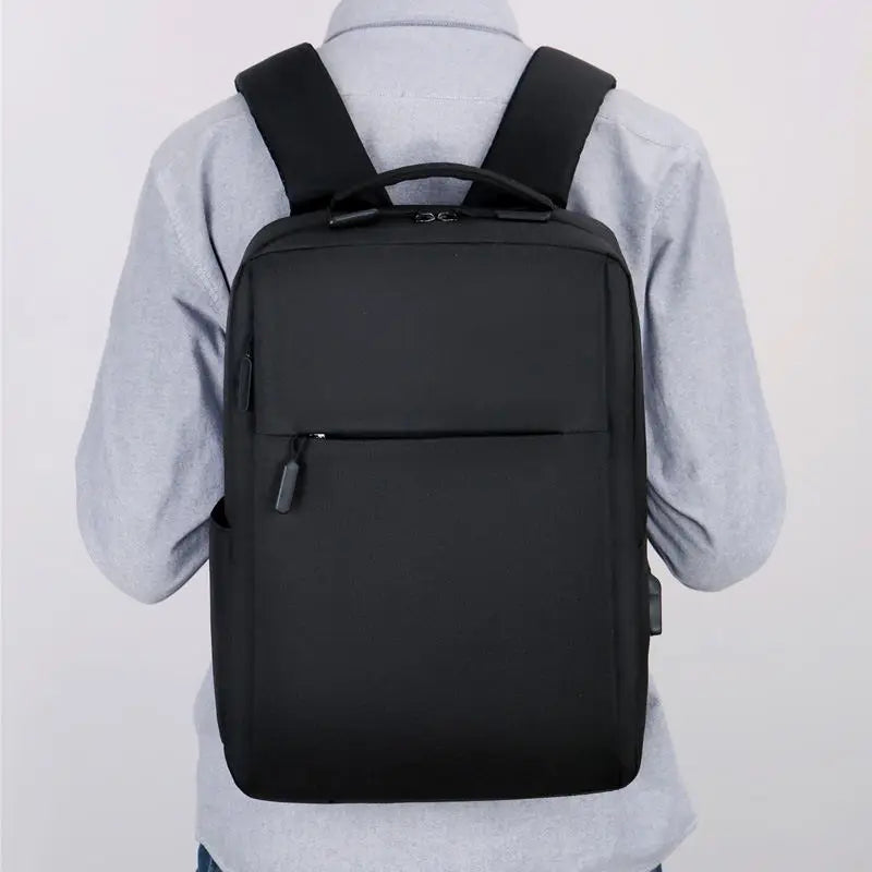 JMT-820618 Waterproof Oxford Polyester Laptop Backpack with USB Charging Port - Customisable Unisex Rucksack for Business Use