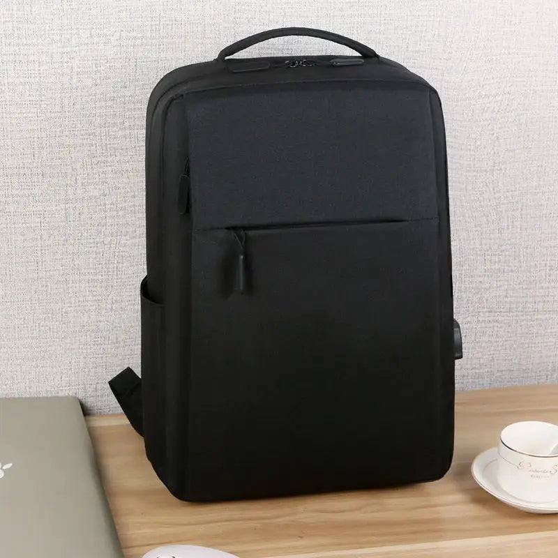 JMT-820618 Waterproof Oxford Polyester Laptop Backpack with USB Charging Port - Customisable Unisex Rucksack for Business Use