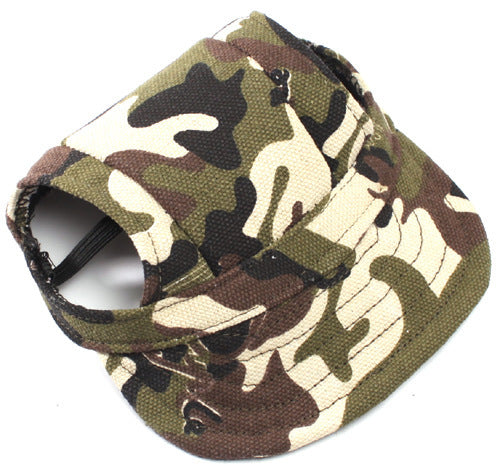 JMT-821066 Camouflage Canvas Dog Baseball Cap - Sun Protection Hat for Pets