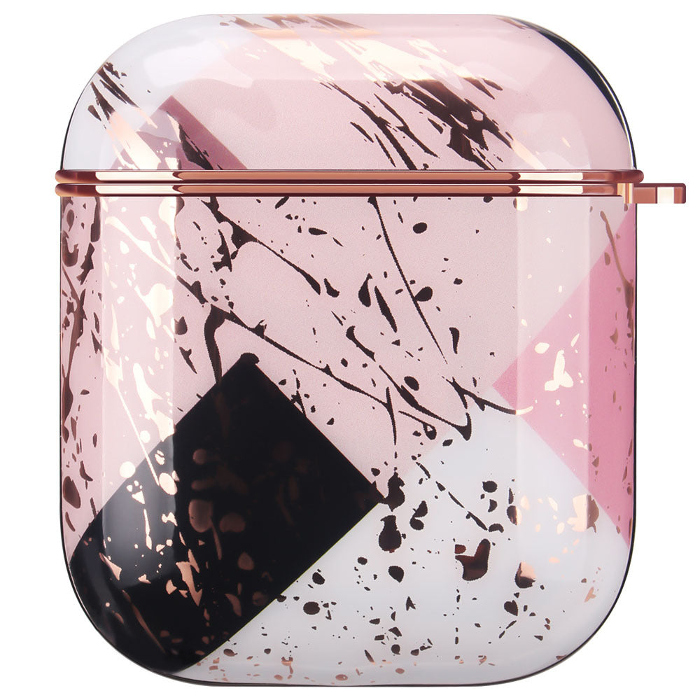 JMT-821258 Electroplating Hard Shell Protective Cover for AirPods 1 & 2 - Durable, Stylish & Drop Resistant