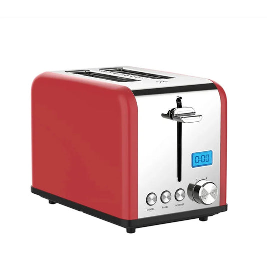 JMT-821258 Stainless Steel 2-Slice Electric Toaster with LCD Display and Grill Function
