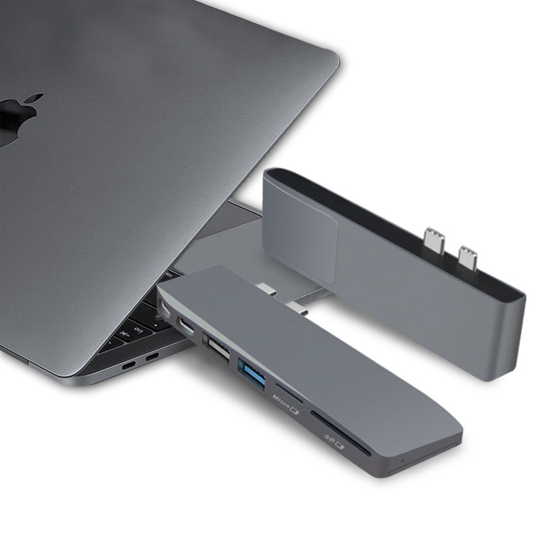 JMT-821386 8-in-1 USB 3.0 Card Reader Hub for MacBook Pro (2015-2018) with Dual USB-C, 5K Resolution, and PD 3.0 Charging
