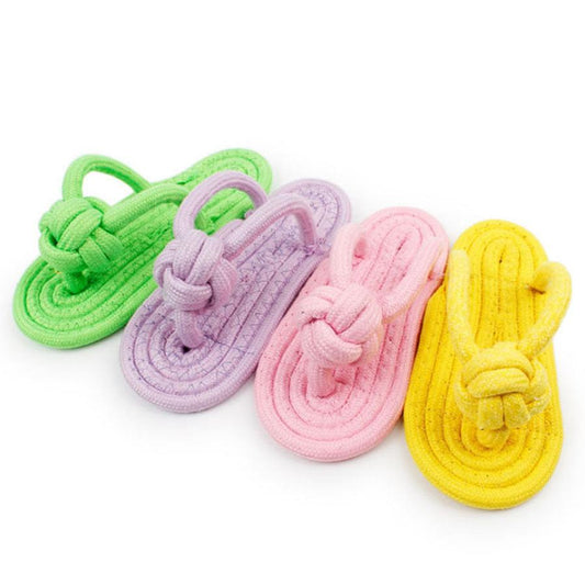 JMT-821578 Multicolor Cotton Rope Woven Pet Slippers for Small Dogs and Cats - Sizes 5.5 to 12.5