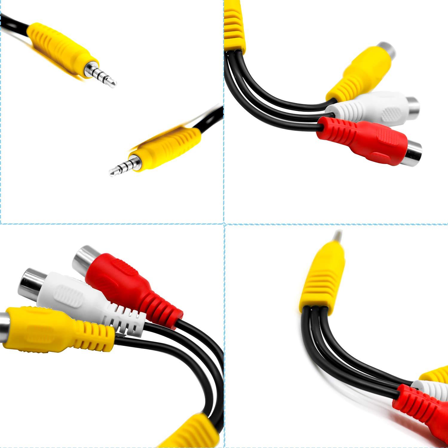 JMT-821770 3.5mm Female to RCA Composite AV Cable for Audio and Video Connection