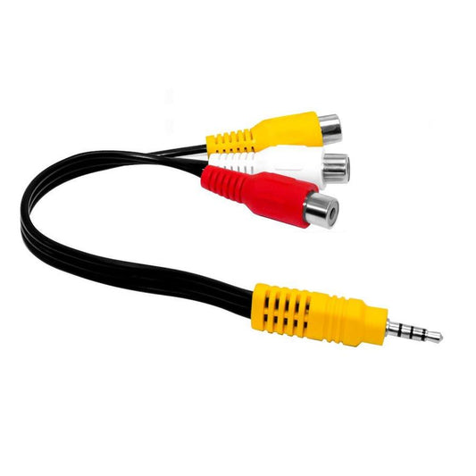 JMT-821770 3.5mm Female to RCA Composite AV Cable for Audio and Video Connection