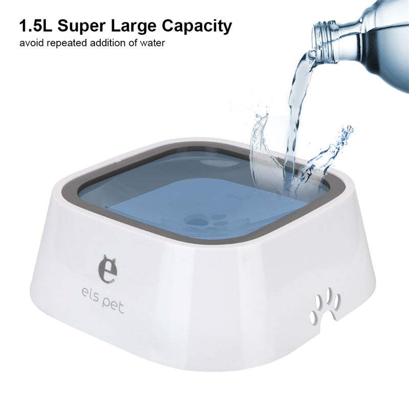 JMT-821770 Slow Water Feeder Pet Fountain - 1.5L Floating Water Bowl with Anti-Overflow Design for Cats and Dogs