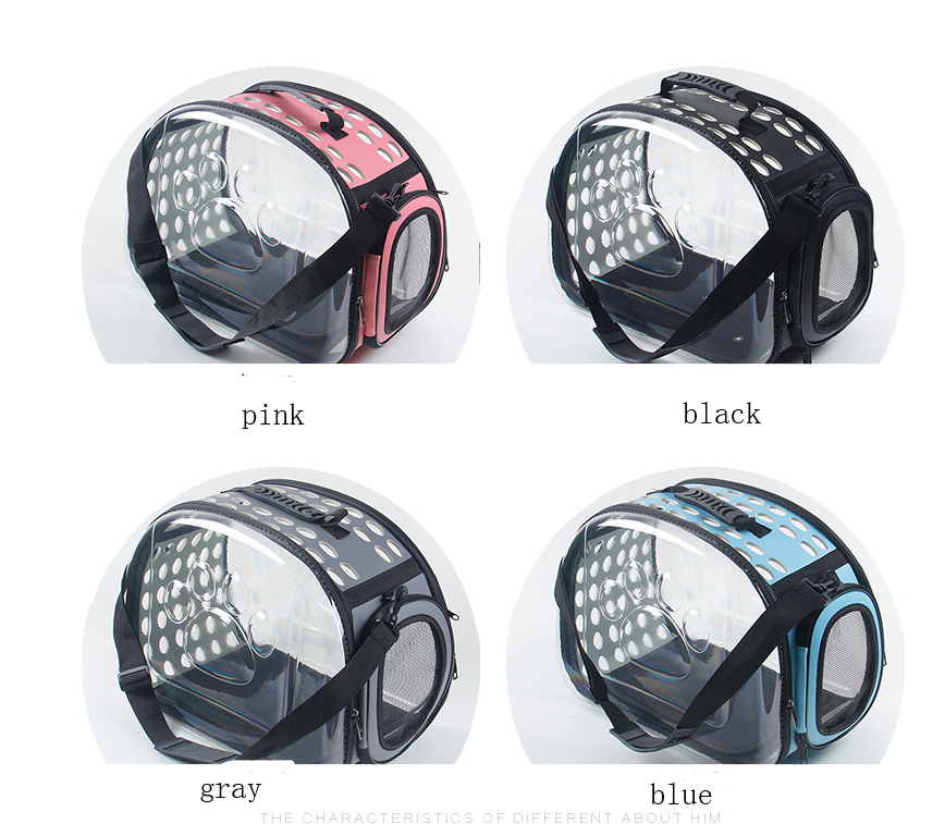 JMT-821834 Transparent Foldable Cat and Dog Backpack with Breathable 4-Sided Design