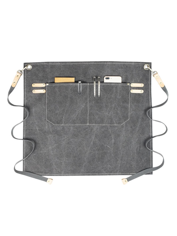 JMT-821898 Customizable Canvas Half Apron for Baking, Cooking, and Barbecue – Multiple Colors Available
