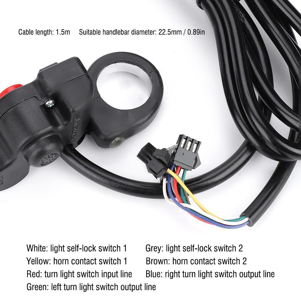 JMT-821898 Motorcycle Electric Vehicle Handlebar Switch Modification Kit - Black PVC, Compatible with 22.5mm Handlebars