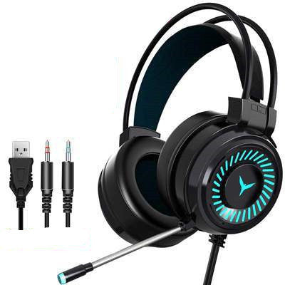 JMT-822090 Wired Over-Ear Headphones with Microphone and 50mm Drivers, 3.5mm and USB Connectivity