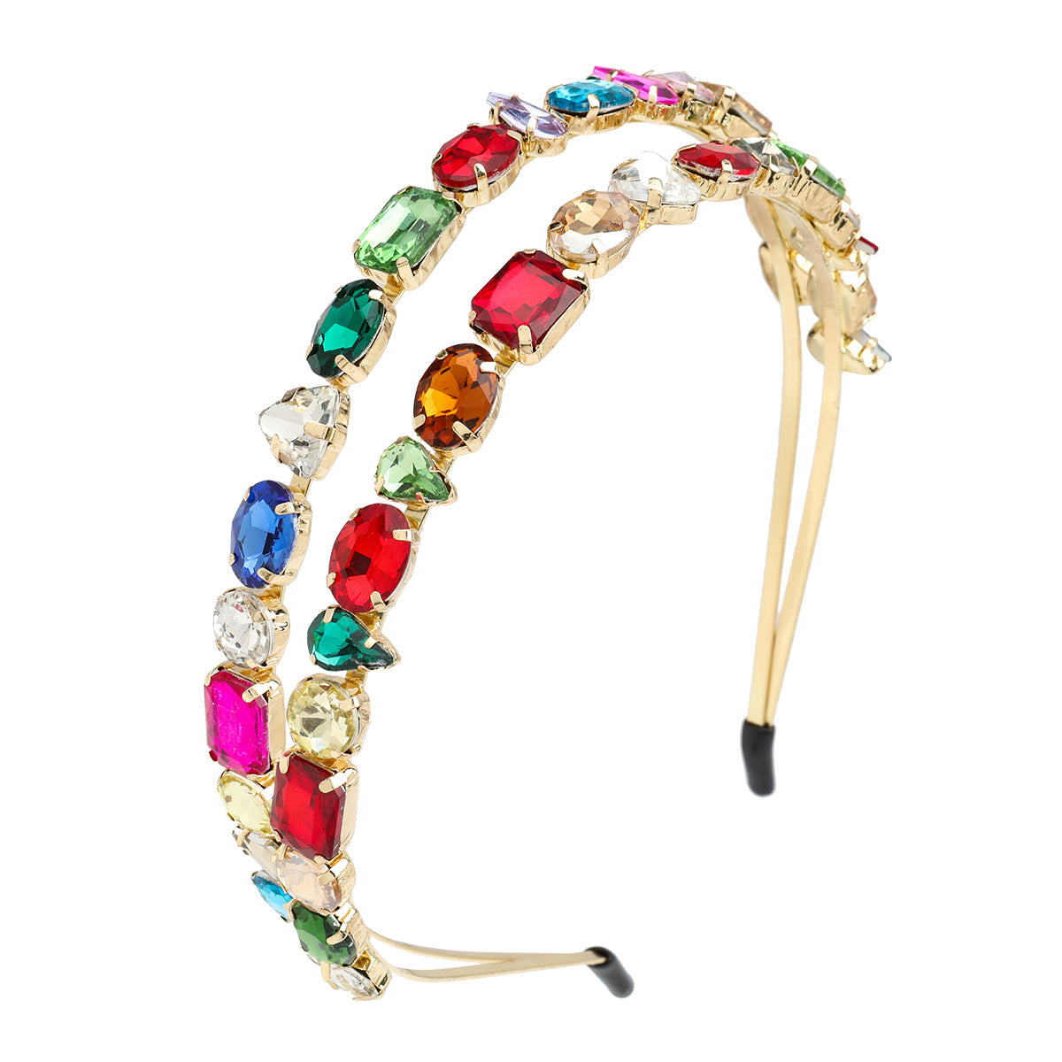 JMT-822282 Elegant Double Alloy Inlaid Drill Women's Headband for Special Occasions