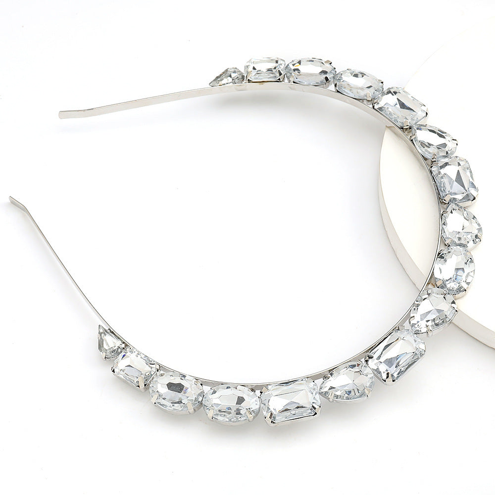 JMT-822282 Elegant Double Alloy Inlaid Drill Women's Headband for Special Occasions