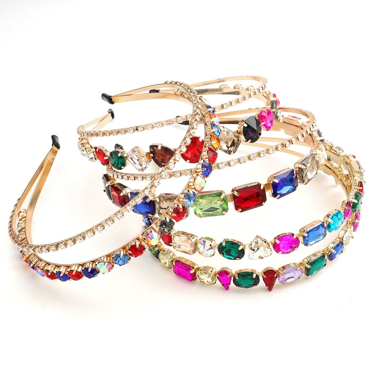 JMT-822282 Elegant Double Alloy Inlaid Drill Women's Headband for Special Occasions