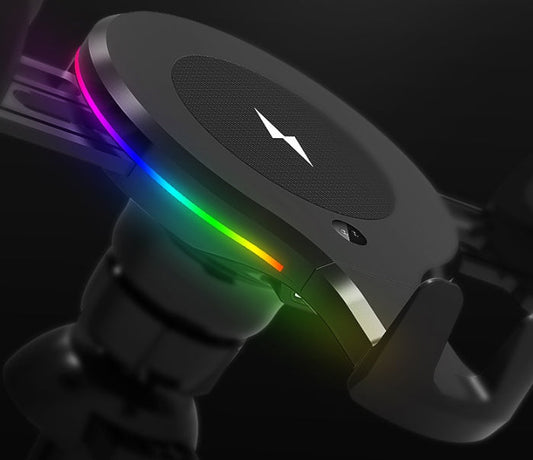 JMT-822602 Wireless Car Charger with Infrared Sensor and RGB Light - Mobile Phone Holder (QI-Compliant)