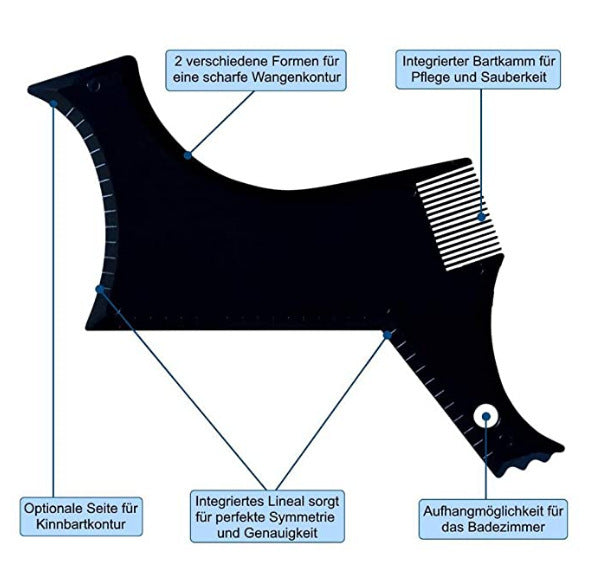 JMT-822986 Beard Shaping Comb Tool for Symmetric Trimming and Grooming at Home
