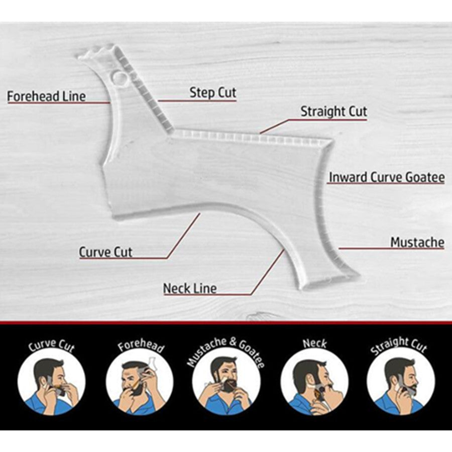 JMT-822986 Beard Shaping Comb Tool for Symmetric Trimming and Grooming at Home
