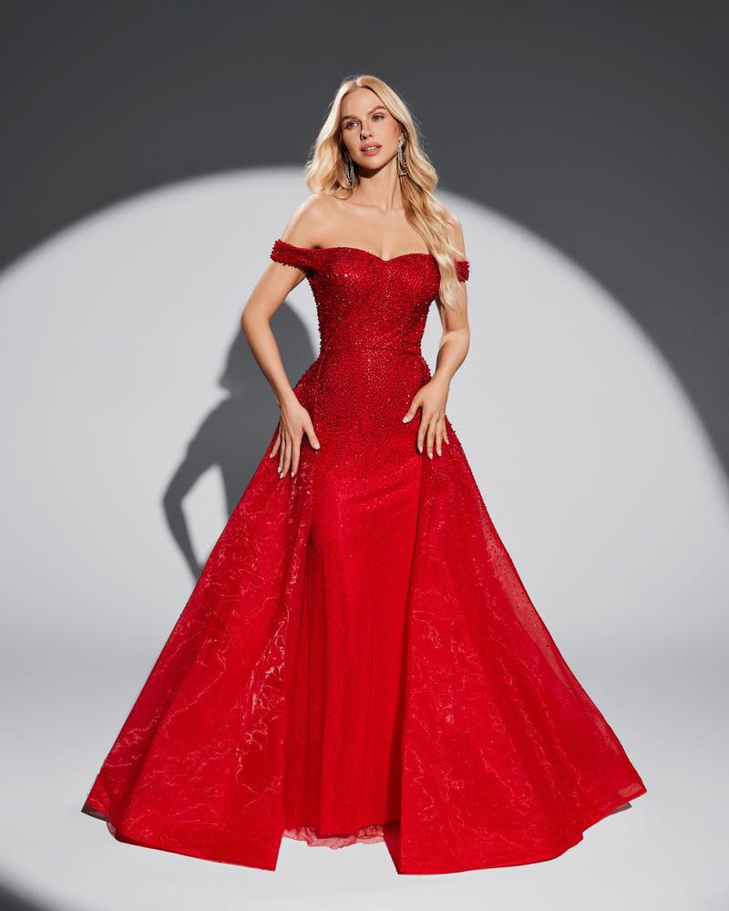 JMT-822986 Elegant Red Evening Dress for Women - Style SH0076