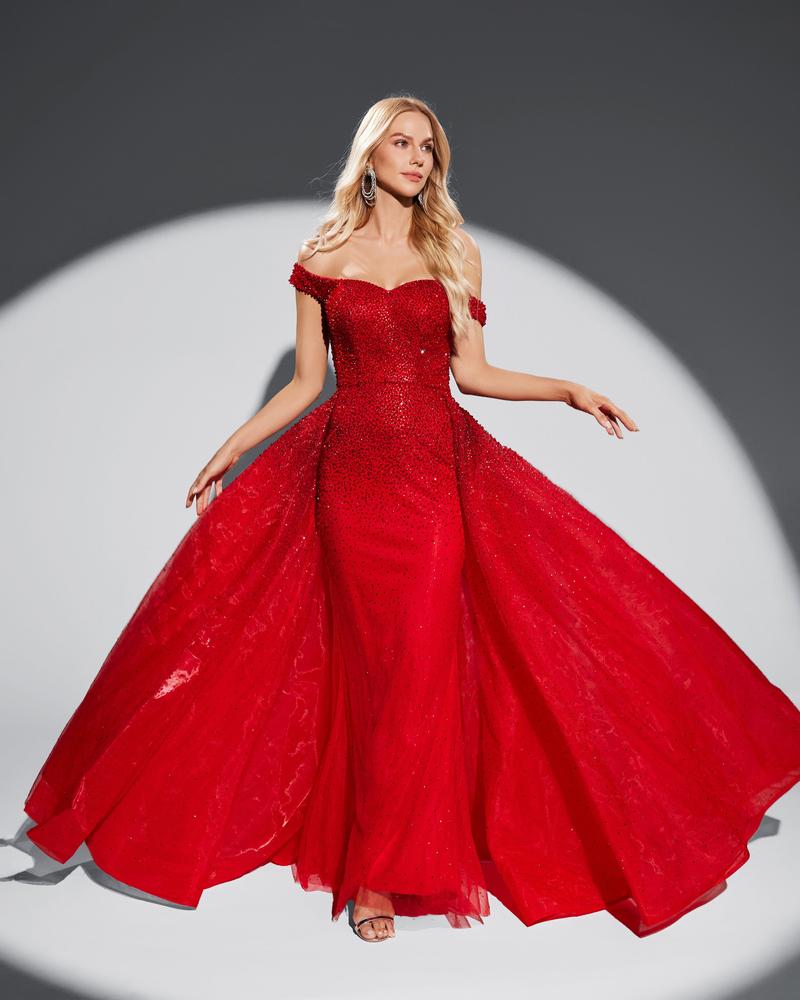 JMT-822986 Elegant Red Evening Dress for Women - Style SH0076