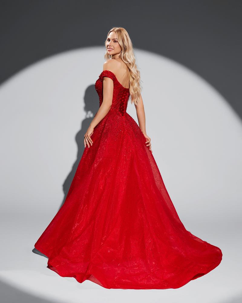 JMT-822986 Elegant Red Evening Dress for Women - Style SH0076