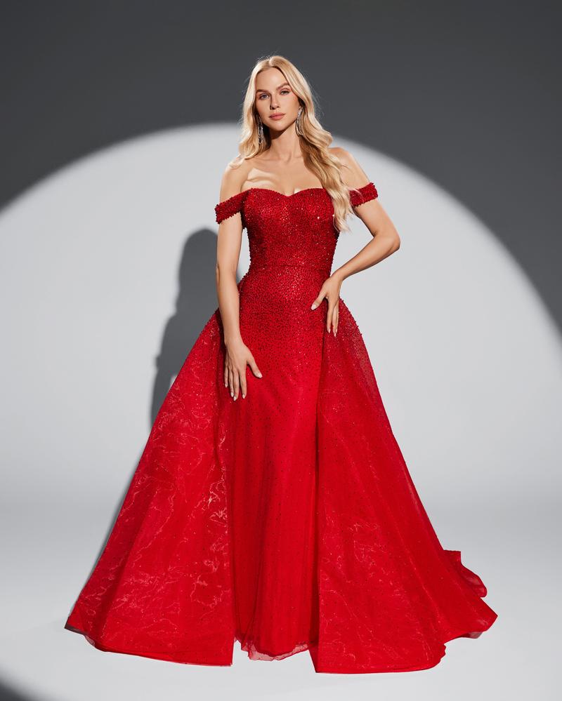 JMT-822986 Elegant Red Evening Dress for Women - Style SH0076