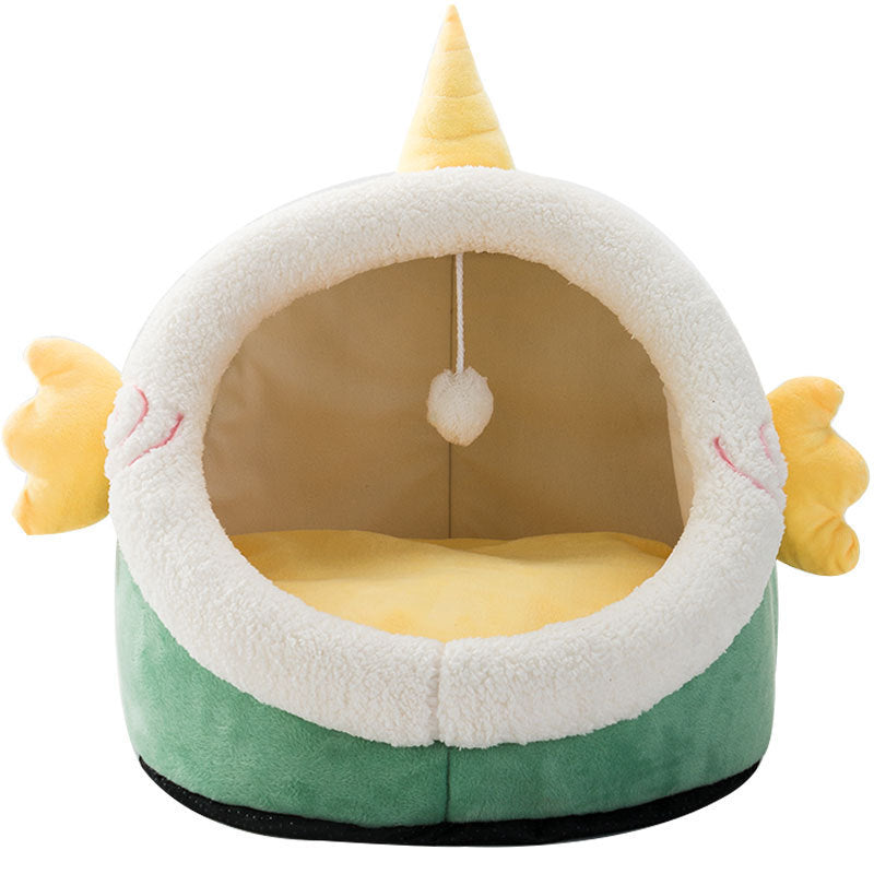 JMT-823050 Animal-Shaped Cat Litter Bed, Semi-Enclosed Design for Warmth in Autumn and Winter