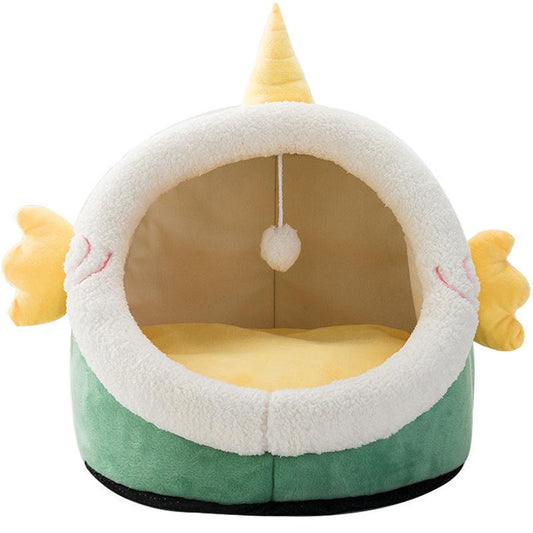 JMT-823050 Animal-Shaped Cat Litter Bed, Semi-Enclosed Design for Warmth in Autumn and Winter