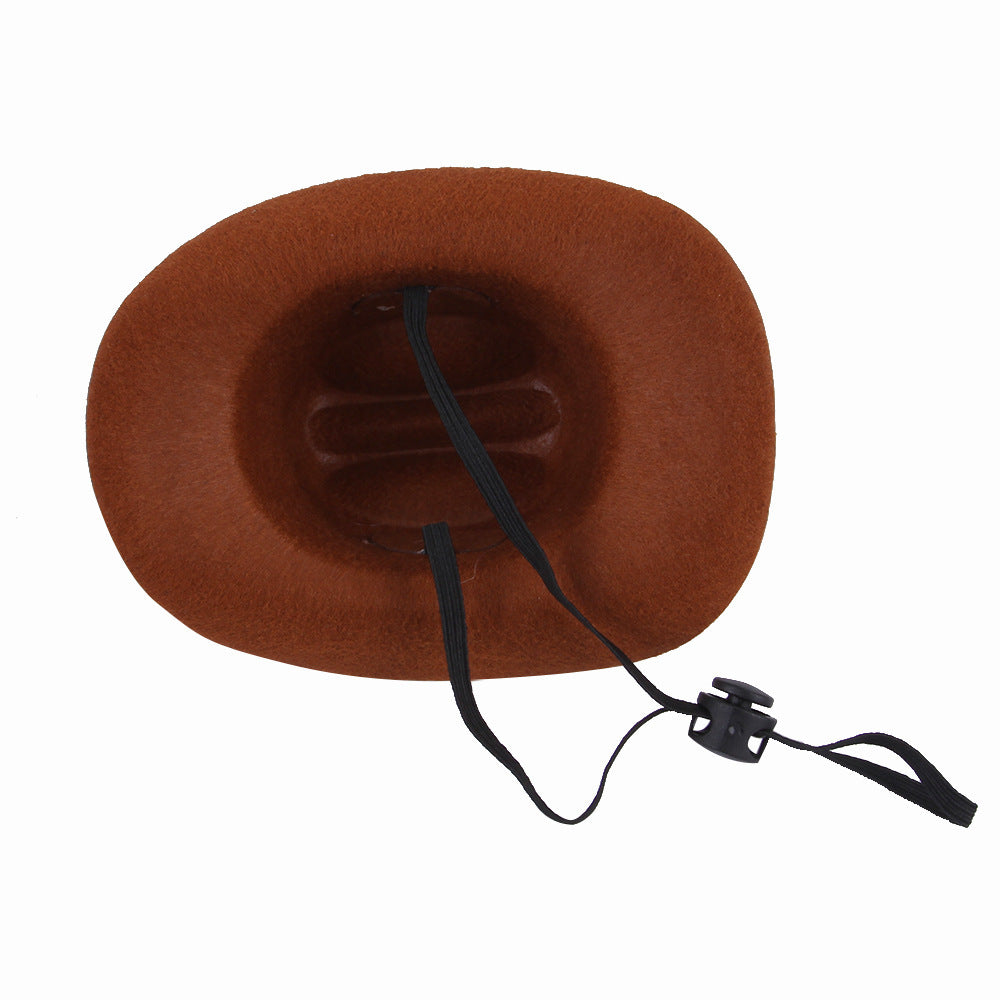 JMT-823562 Adjustable Cowboy Hat for Dogs and Cats - Fun Headwear for Outdoor Adventures and Photo Props