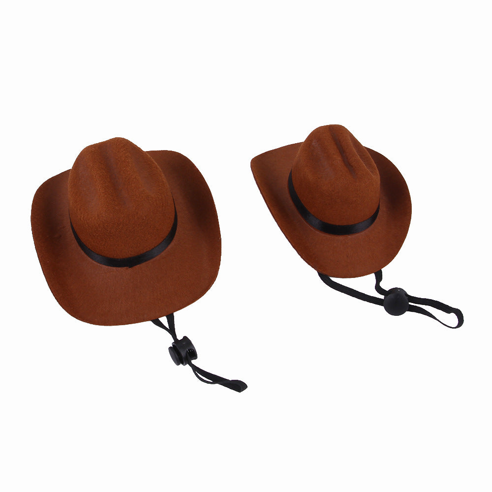 JMT-823562 Adjustable Cowboy Hat for Dogs and Cats - Fun Headwear for Outdoor Adventures and Photo Props