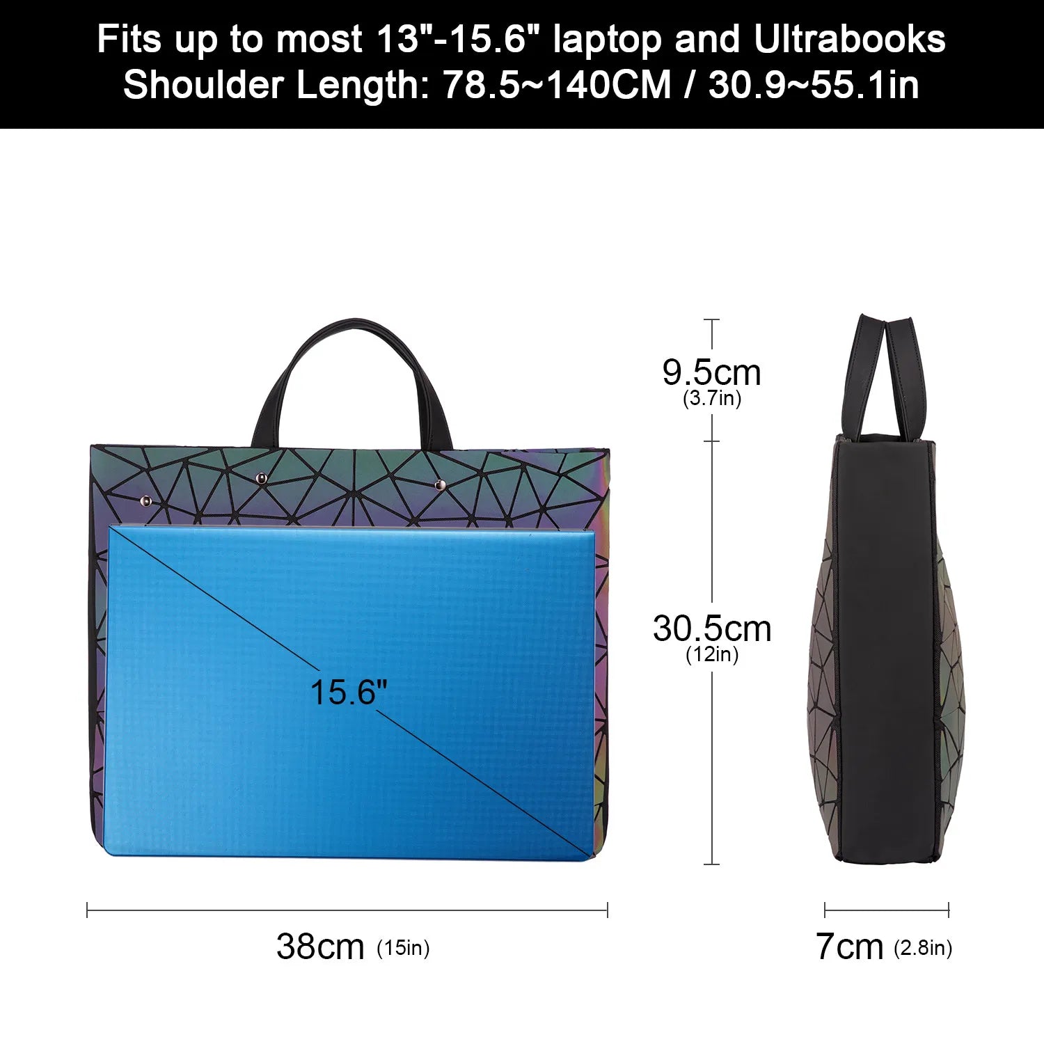 JMT-823562 Luminous Geometric Handbag for Women - Stylish Business Briefcase & Laptop Carrier