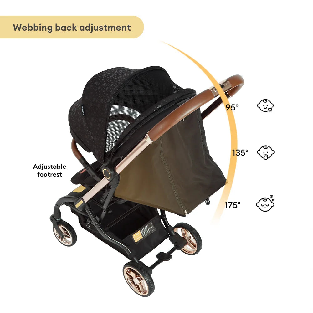 JMT-824074 4-in-1 Lightweight Foldable Baby Stroller with Swivel Seat for Newborns to 3 Months