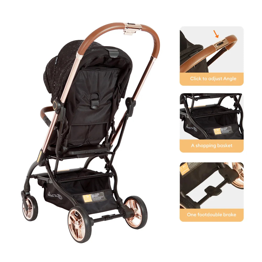 JMT-824074 4-in-1 Lightweight Foldable Baby Stroller with Swivel Seat for Newborns to 3 Months
