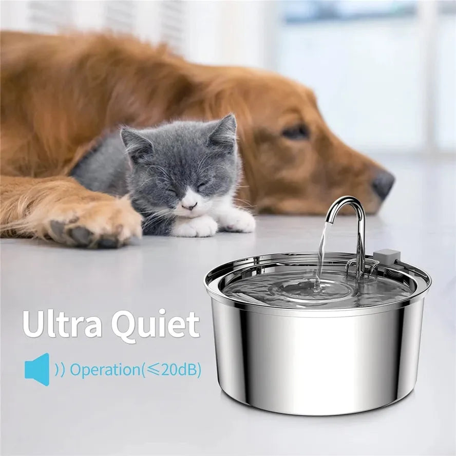 JMT-824266 Automatic Stainless Steel 3.2L Pet Water Fountain Dispenser for Dogs and Cats