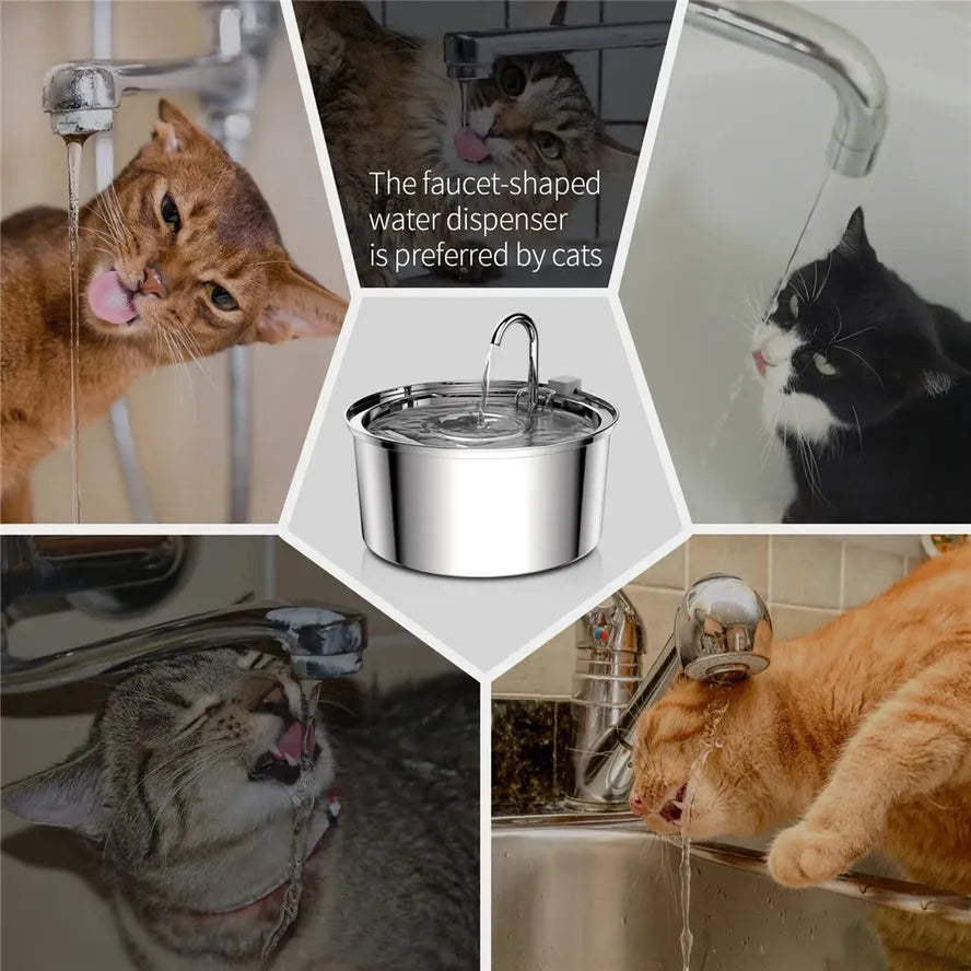 JMT-824266 Automatic Stainless Steel 3.2L Pet Water Fountain Dispenser for Dogs and Cats