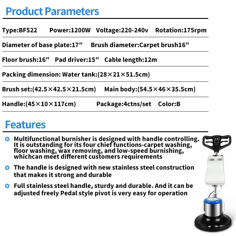 JMT-824522 Multifunctional Auto Scrubber for Carpet and Floor Cleaning in Hotels