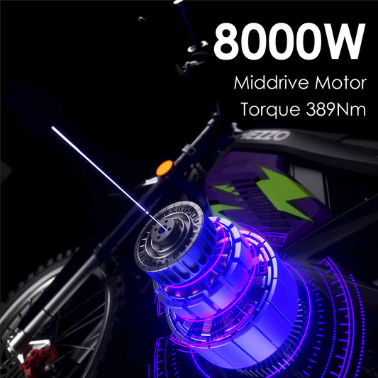 JMT-824650 2025 HEZZO D7 72V 9000W Electric Dirt Bike with 40AH Battery for Off-Road Adventures , Top Speed 27.9 mph